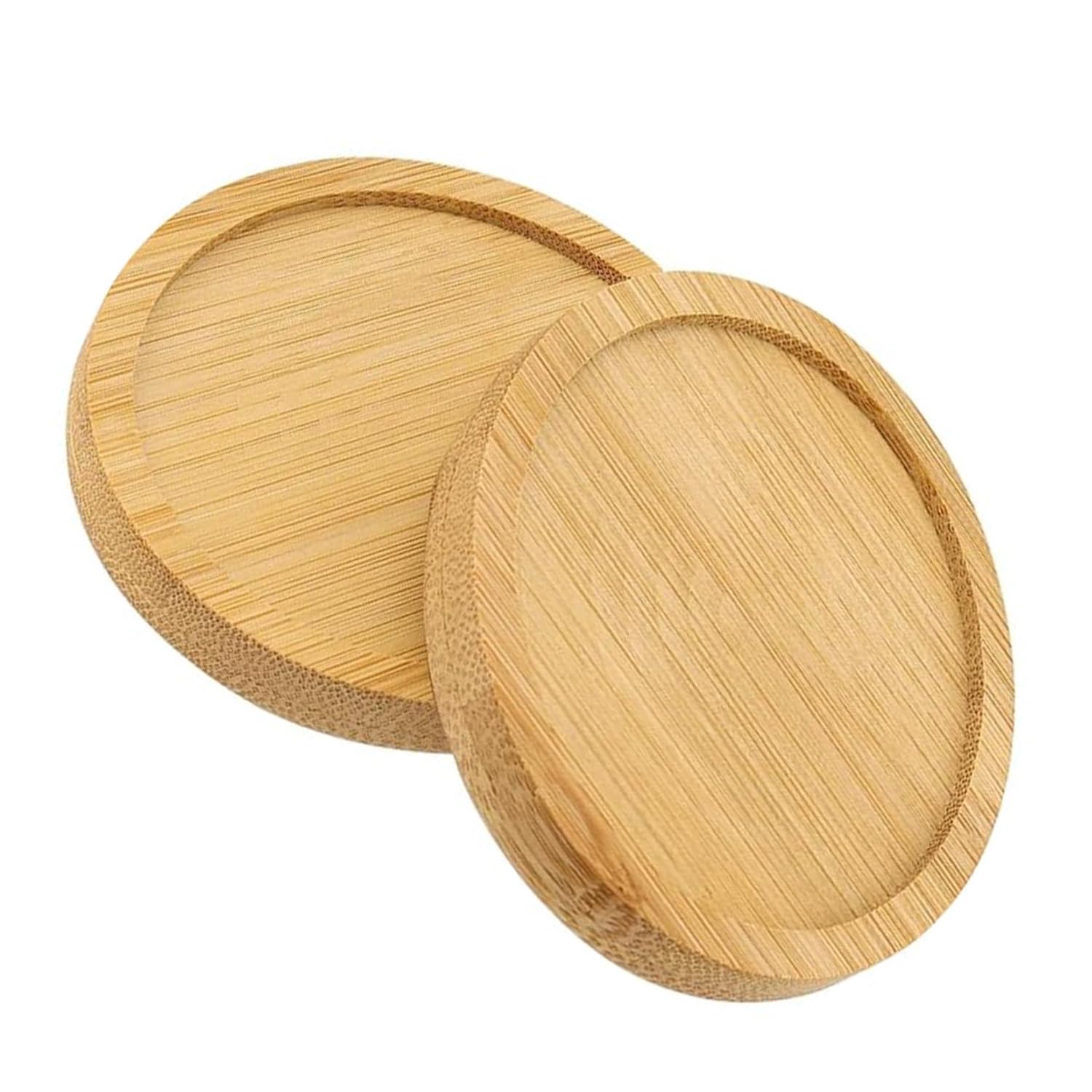 4 piatti per candela, in legno di acacia, decorazione per candele, sottobicchieri rotondi per candele