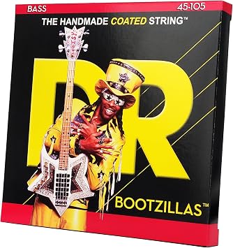 DR Strings BZ-45 Bootzillas Clear-coated Stainless Steel Bass Guitar Strings - .045-.105 Medium