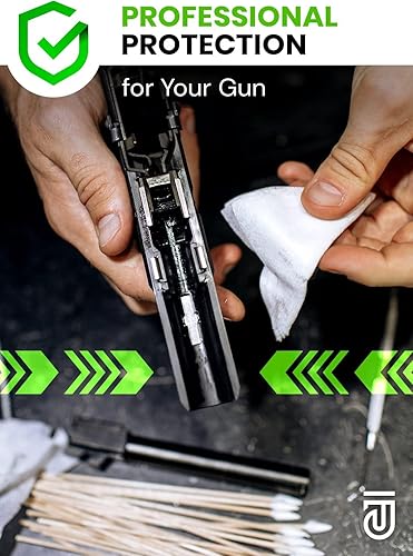 Miniatura 5 de Estuche de 900 piezas de suministros de limpieza para pistolas  300 parches de limpieza de armas y 600 hisopos de limpieza de pistolas  hisopos de 6