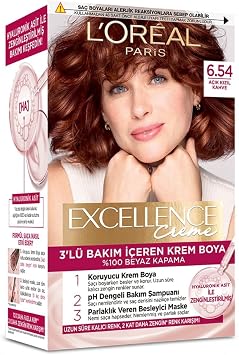 L'Oreal Paris Excellence Creme Saç Boyası 6.54 Açık Kızıl Kahve