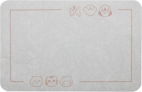 Miniatura 2 de YCT Tapete de comida para mascotas, tapete de alimentación para gatos, parte inferior antideslizante absorbente para mascotas, de secado rápido,