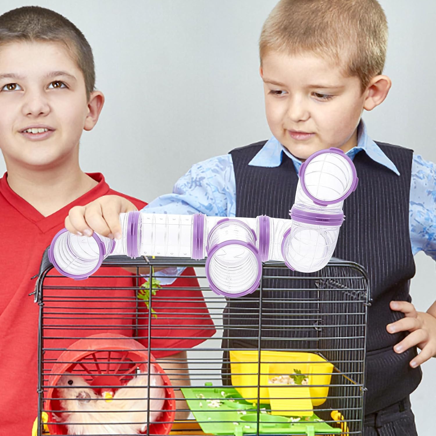 balacoo Hamster Cage Tunnel DIY Kit 3-Pack Plastic Maze Tubes with Reinforced Entrance for Hamsters Gerbils Mice Small Animals Cage Accessories Enrichment