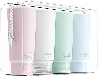 Valourgo Travel Bottles for Toiletries Tsa Approved Travel Size Containers BPA Free Leak Proof Travel Tubes Refillable Liquid Travel Accessories for Cosmetic Shampoo and Lotion Soap for travel, 4Pcs
