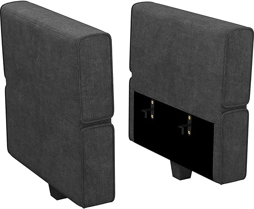 Miniatura 8 de Belffin Módulo de respaldo modular de tela para sofá seccional, reposabrazos y respaldo, parte lateral seccional, color gris oscuro