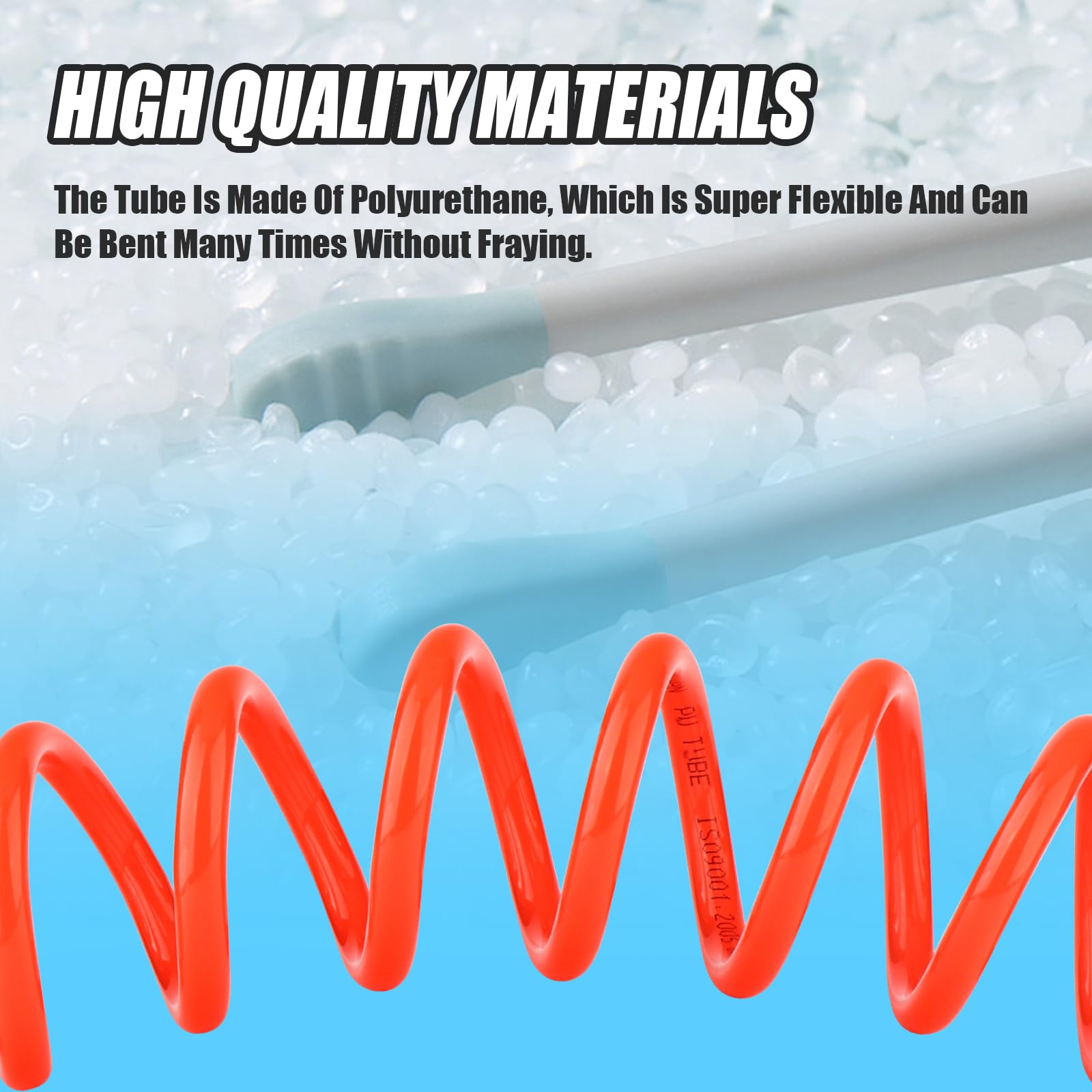 1 Pezzo 12 x 8 mm tubo pneumatico autoavvolgente, 9 M tubo a molla a spirale rosso, utensili pneumatici
