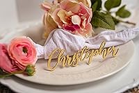 Vista 3 de Etiquetas de Nombre Personalizadas de Madera para Arreglo de Mesa, Tarjetas de Lugar Personalizadas para Bodas, Despedidas de Soltera y Eventos