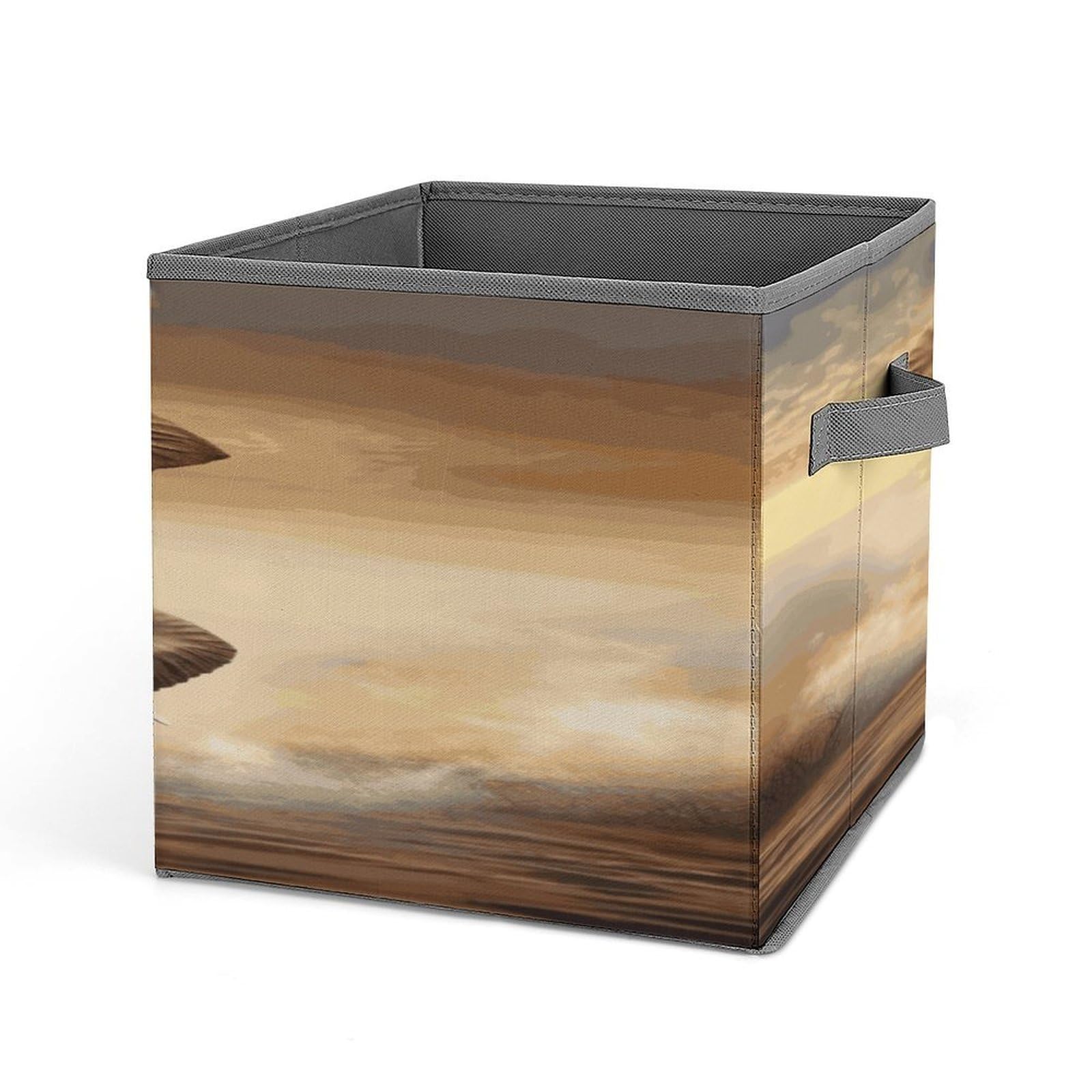 Fodpand Style Elephant And Baby Elephant Storage Cubes Foldable Decorative Fabric, Storage Bins Baskets With Handles, Closet Organizers And Storage For Home, Office,Closet, Clothes