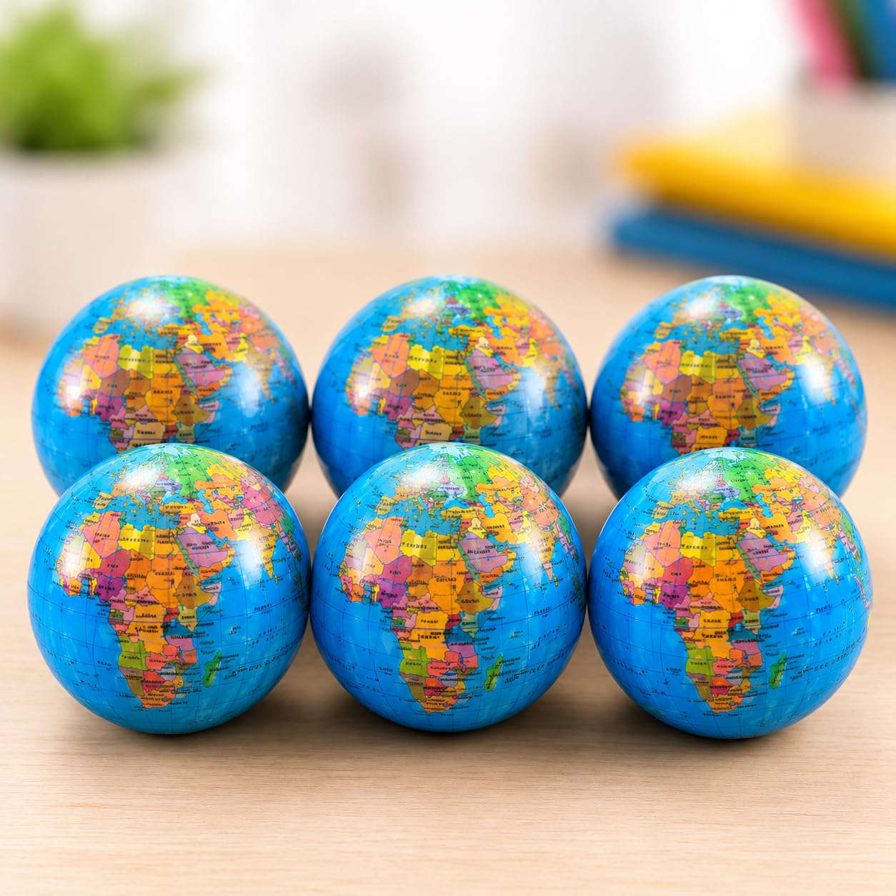 ANIMEX 12 Pcs Soft Foam Sponge Balls with Globe Prints Light Weight- Kids Birthday Return Gifts (Pack of 12)-image-40