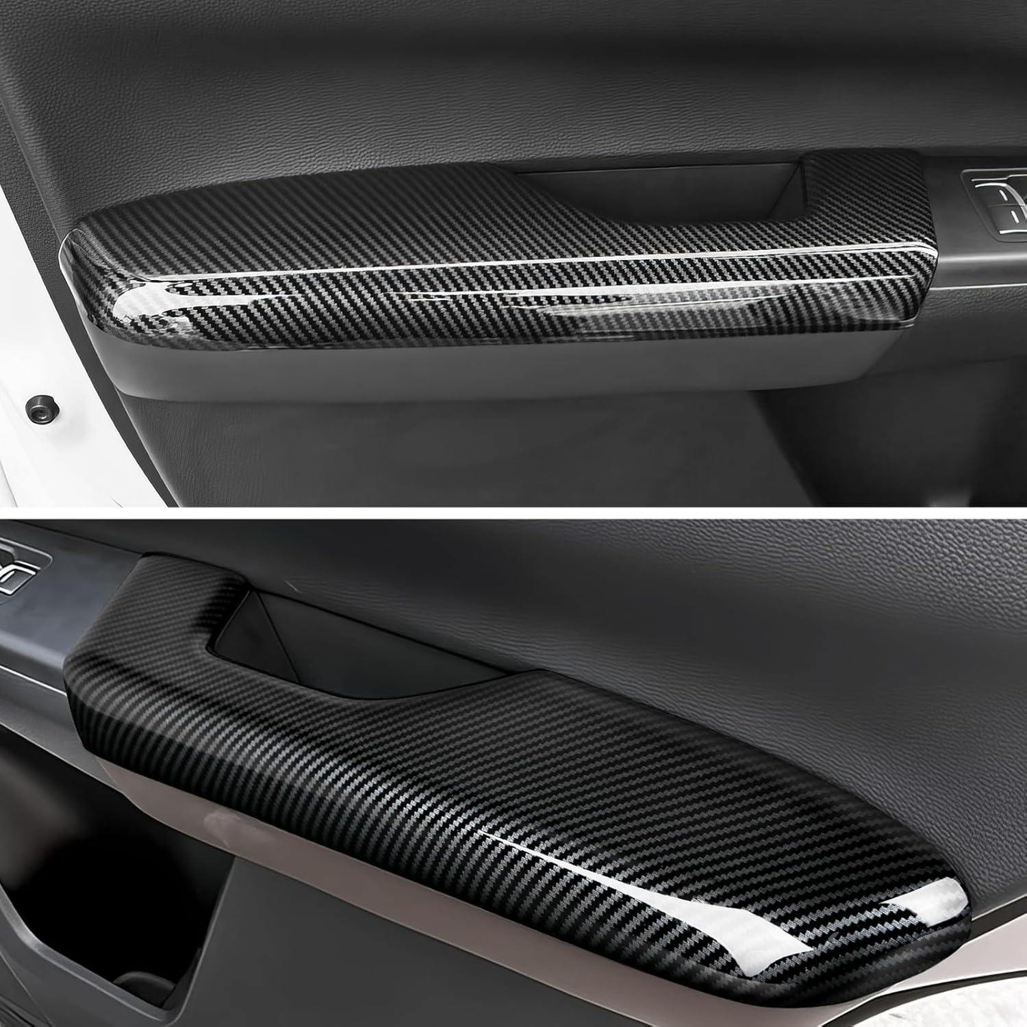 Car Inner Door Handle Armrest Cover Decals for Honda CR-V 2023 2024 Accessories CRV ABS Carbon Fiber Interior Stickers