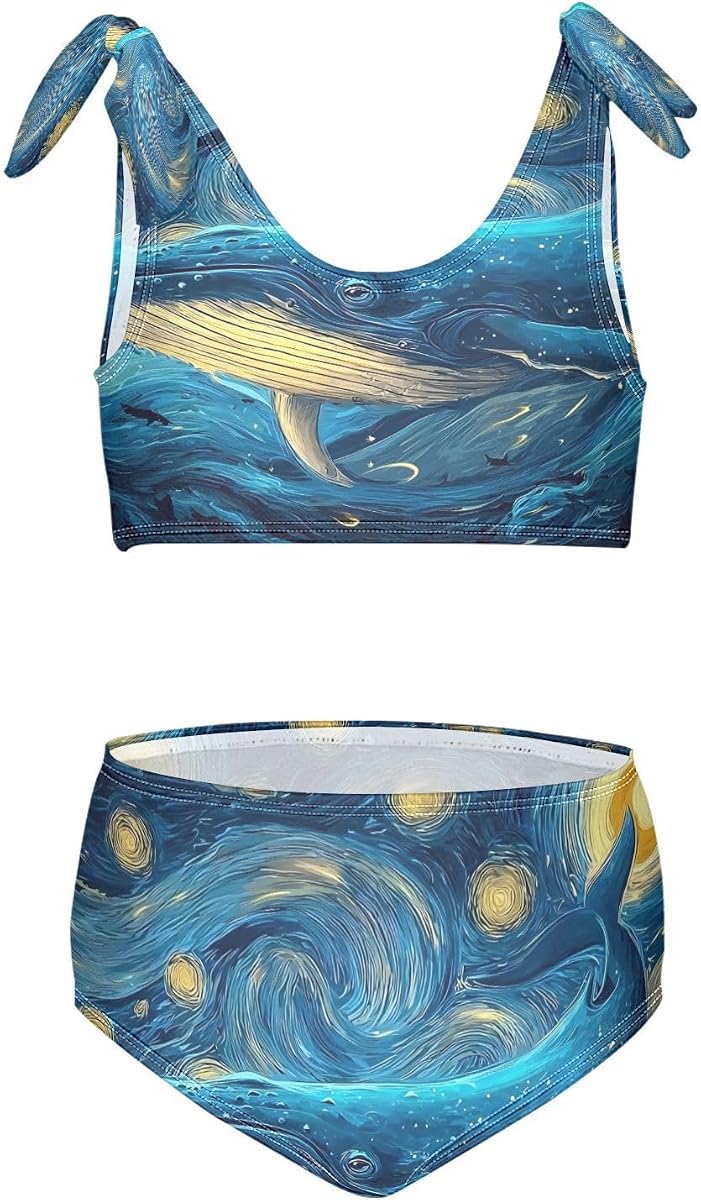 Conjunto de traje de baño de 2 piezas para niñas, traje de baño lindo, trajes de baño para niñas 3-12T