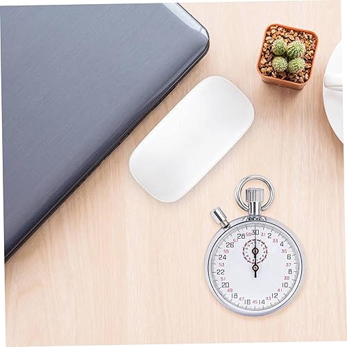 Miniatura 2 de Cronómetro mecánico de acero inoxidable de los años 30 cronómetro analógico con temporizador de mano de pausa para correr, entrenamiento y