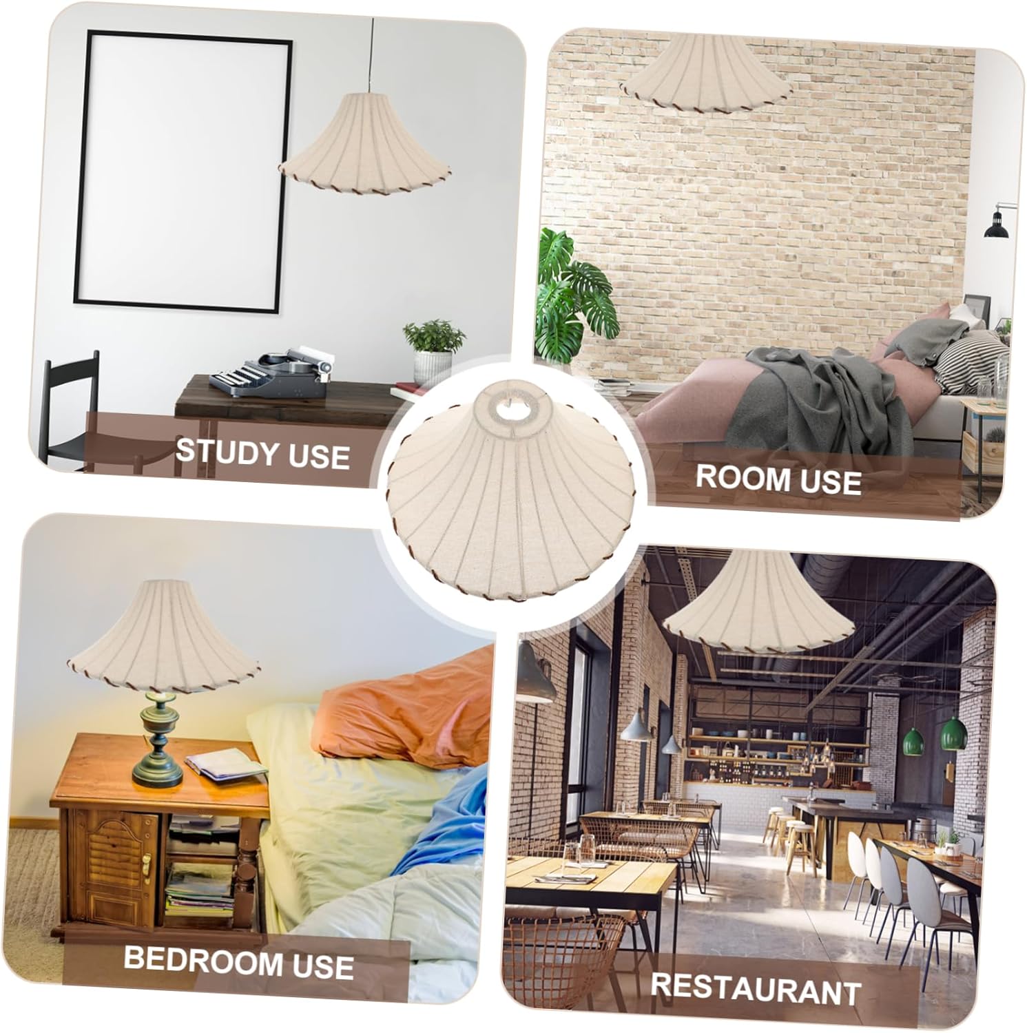 Ciieeo Boho Fabric Lamp Shade Removable Solid Lampshade for Desk Living Decor Easy to Install for Bedroom Dining Study Spaces Material