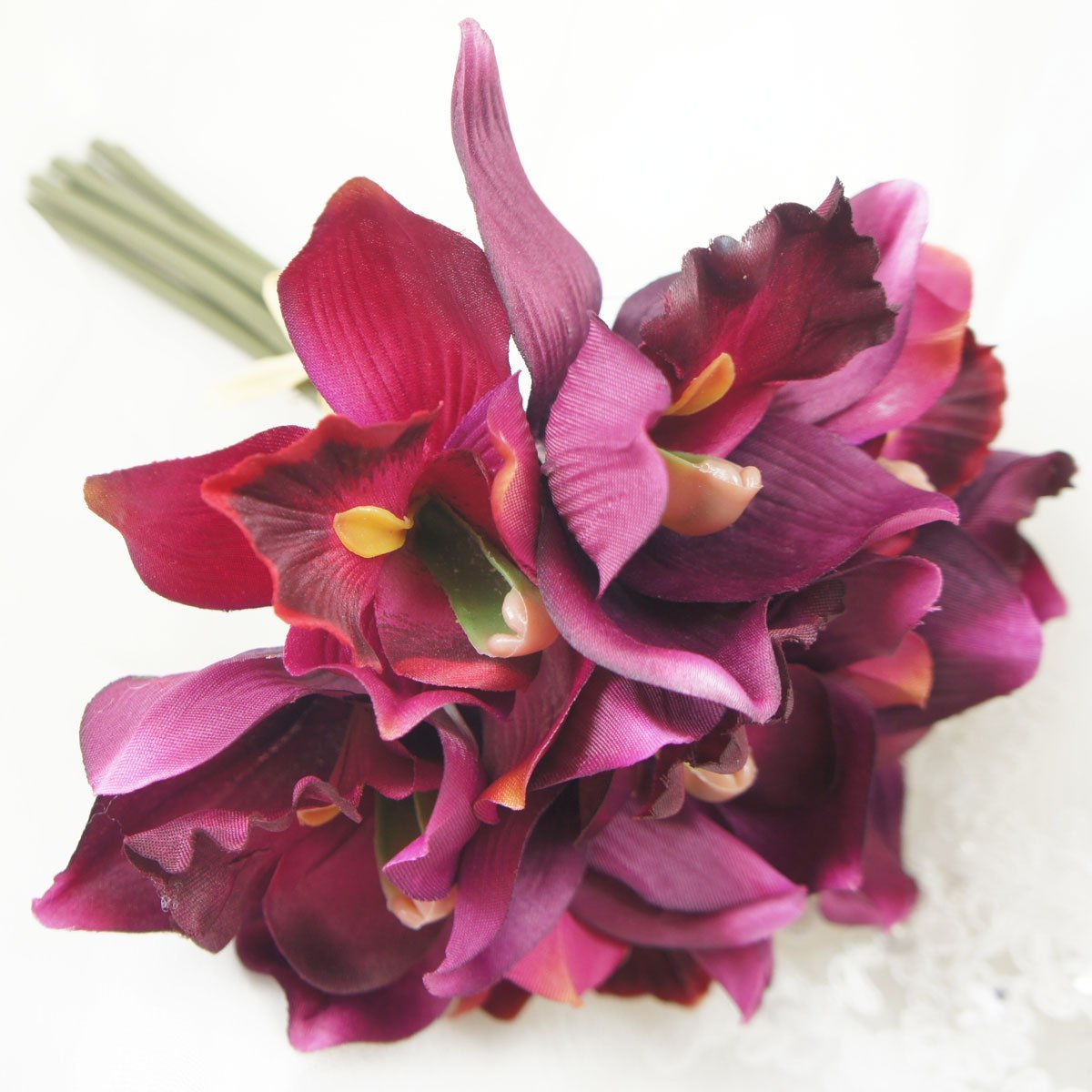 Orchidée Cymbidium Artificielle En Tige Florale Pour Decoration Elegante 95 Cm Lot De 2 Fr 30309