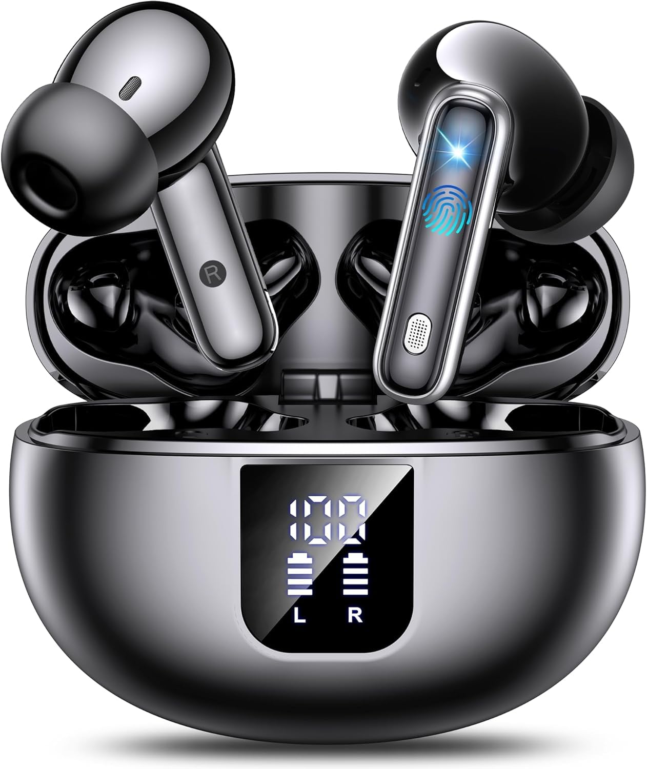 Auriculares Bluetooth intrauditivos, auriculares inalámbricos ANC Bluetooth 5.4, 36H Tiempo de reproducción Pantalla LED, Modo transparencia Cascos Sonido estéreo con graves profundos, IP7 Impermeable 2 71RDQOKiyHL