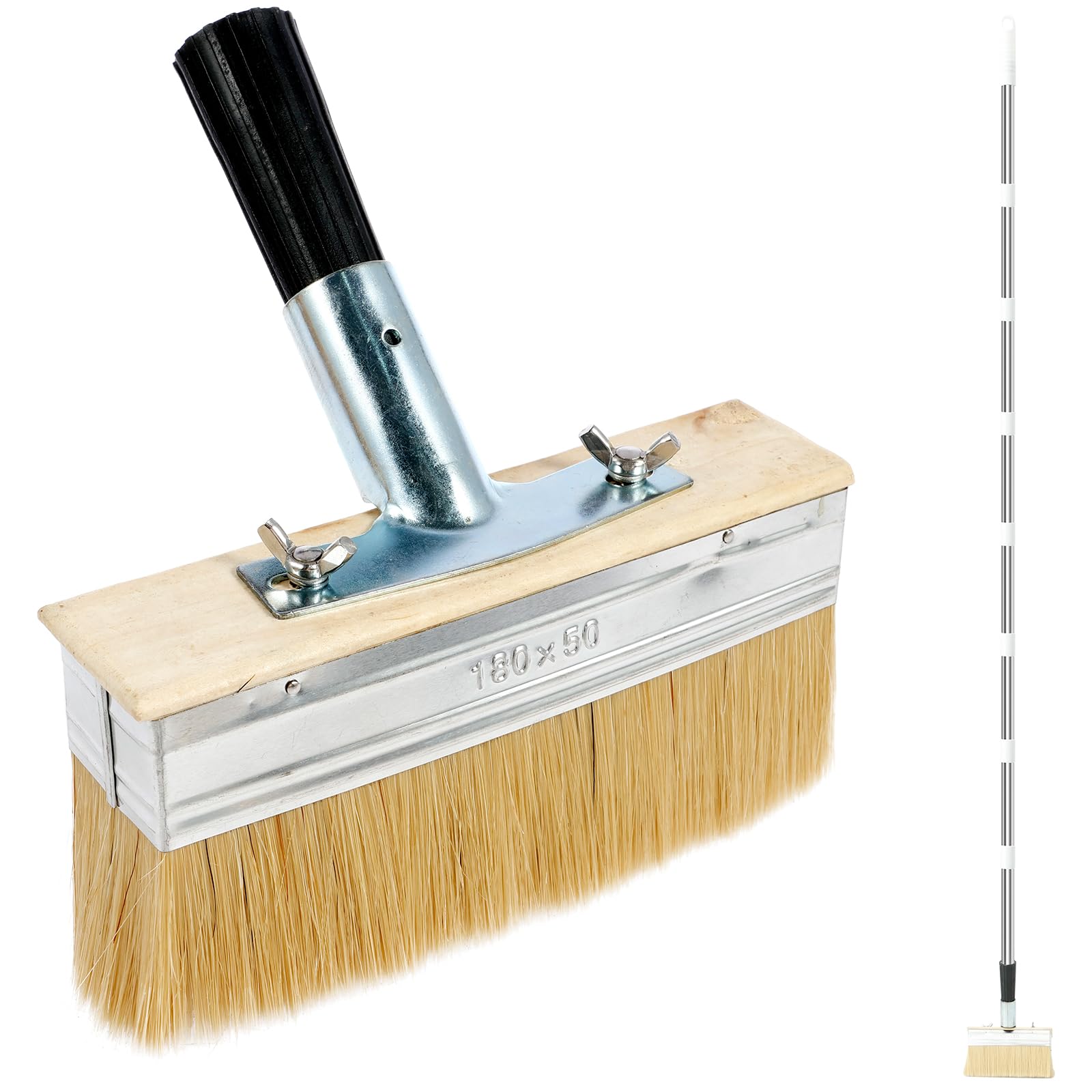 6.9" Decking Paint Brush Deck Stain Applicator with 67inch Long Handle for Woodstain, Oil, Decking Paints Stains, Deck Coatings, Fence Wall Furniture (170x17.5cm)
