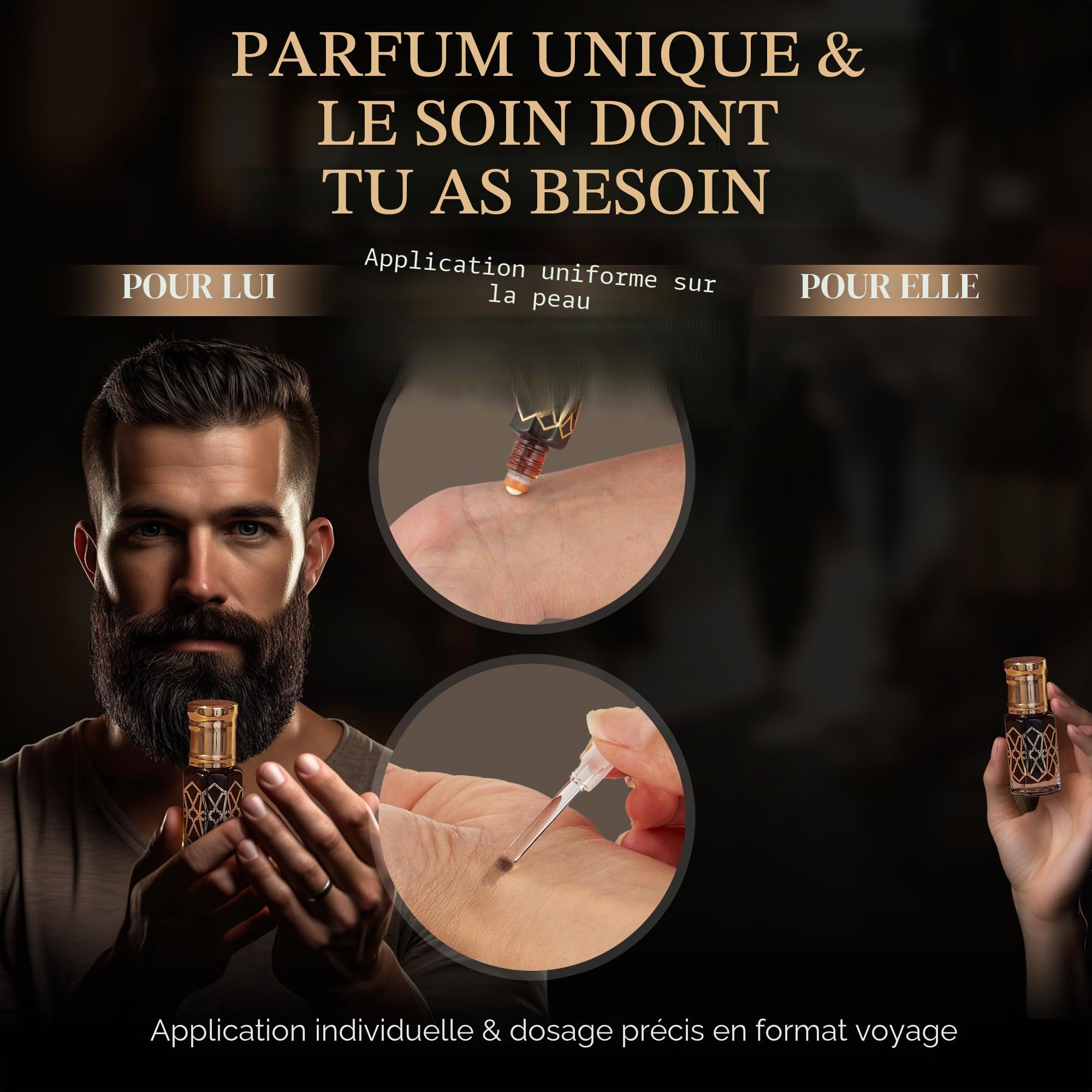 El-Musc Huile de parfum musc noir 6 ml - Parfum Black Musk Misk pour homme et femme