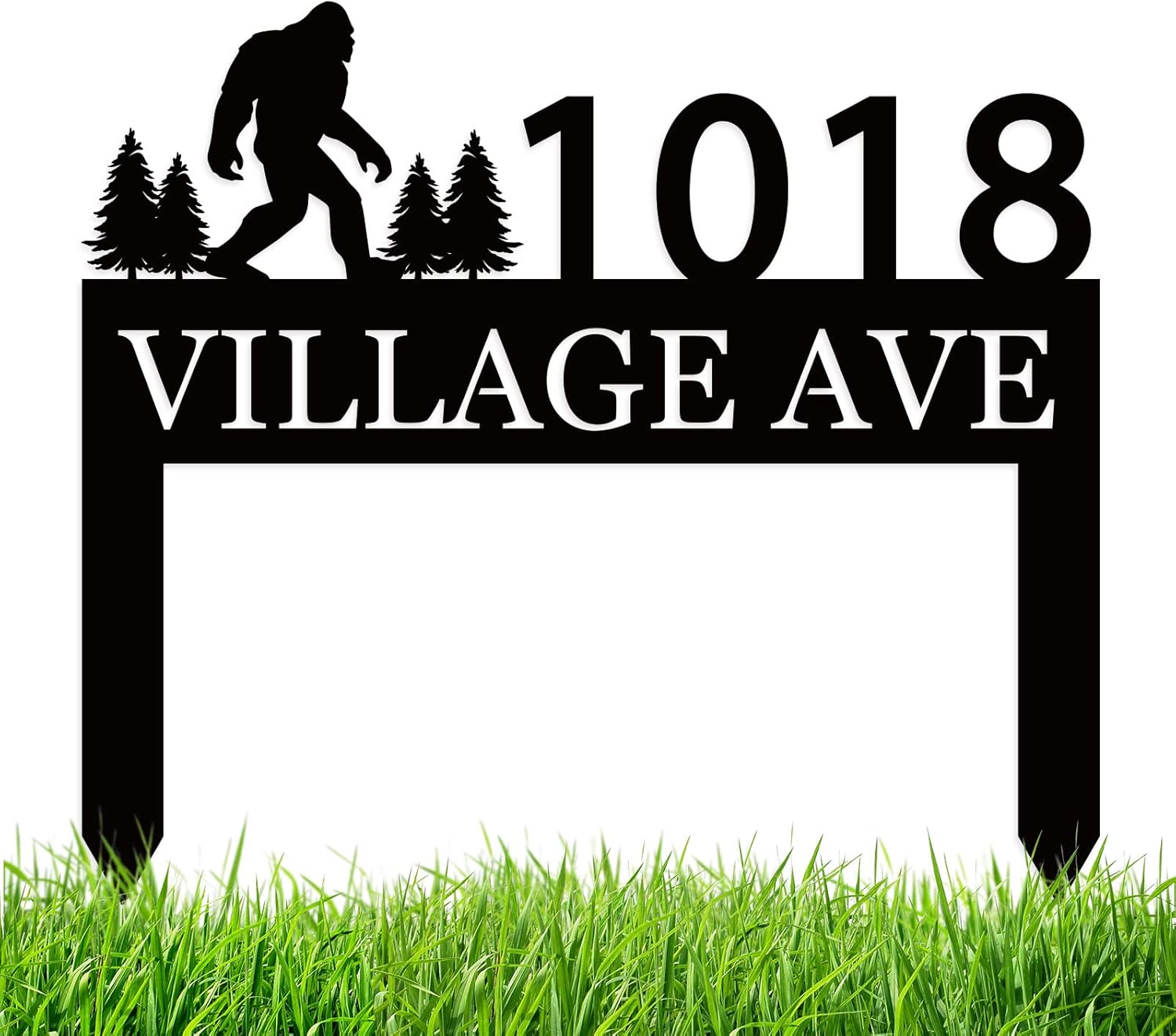Personalized Bigfoot Address Sign, Personalized House Numbers with Stake, Address