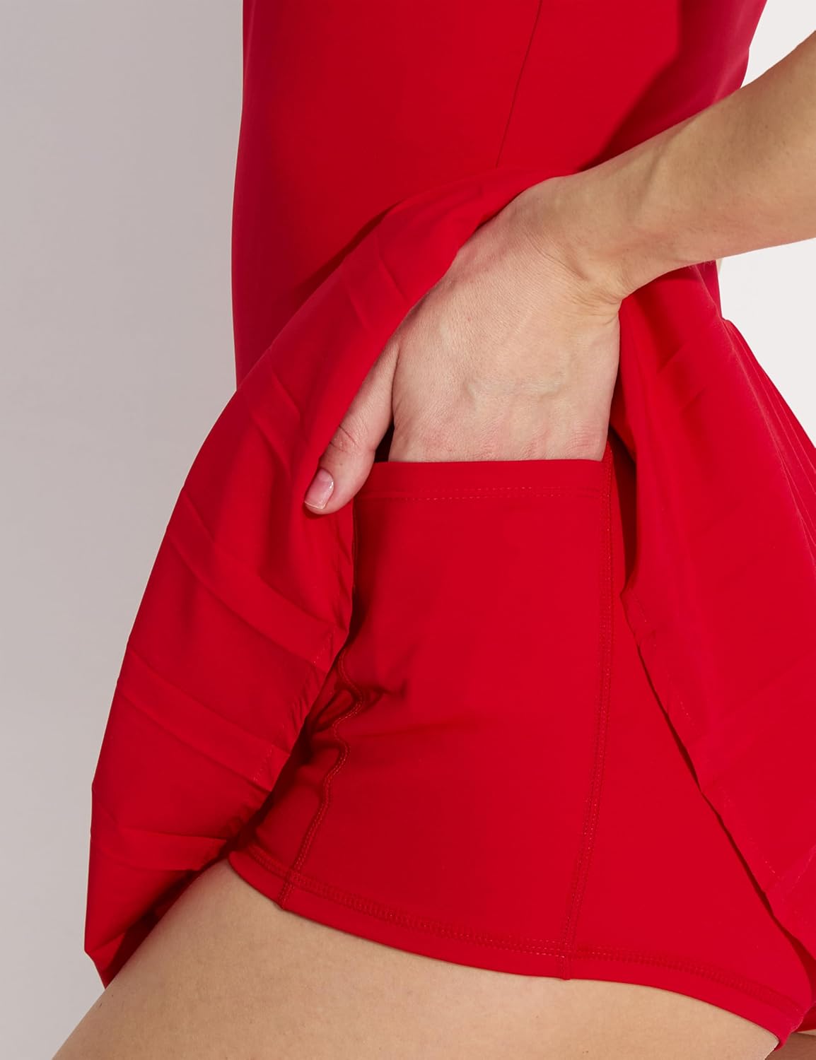 AJISAI Women Pleated Tennis Dress with Shorts Adjustable Strap Golf Dresses Athletic Workout Skort with Pockets - Image 4