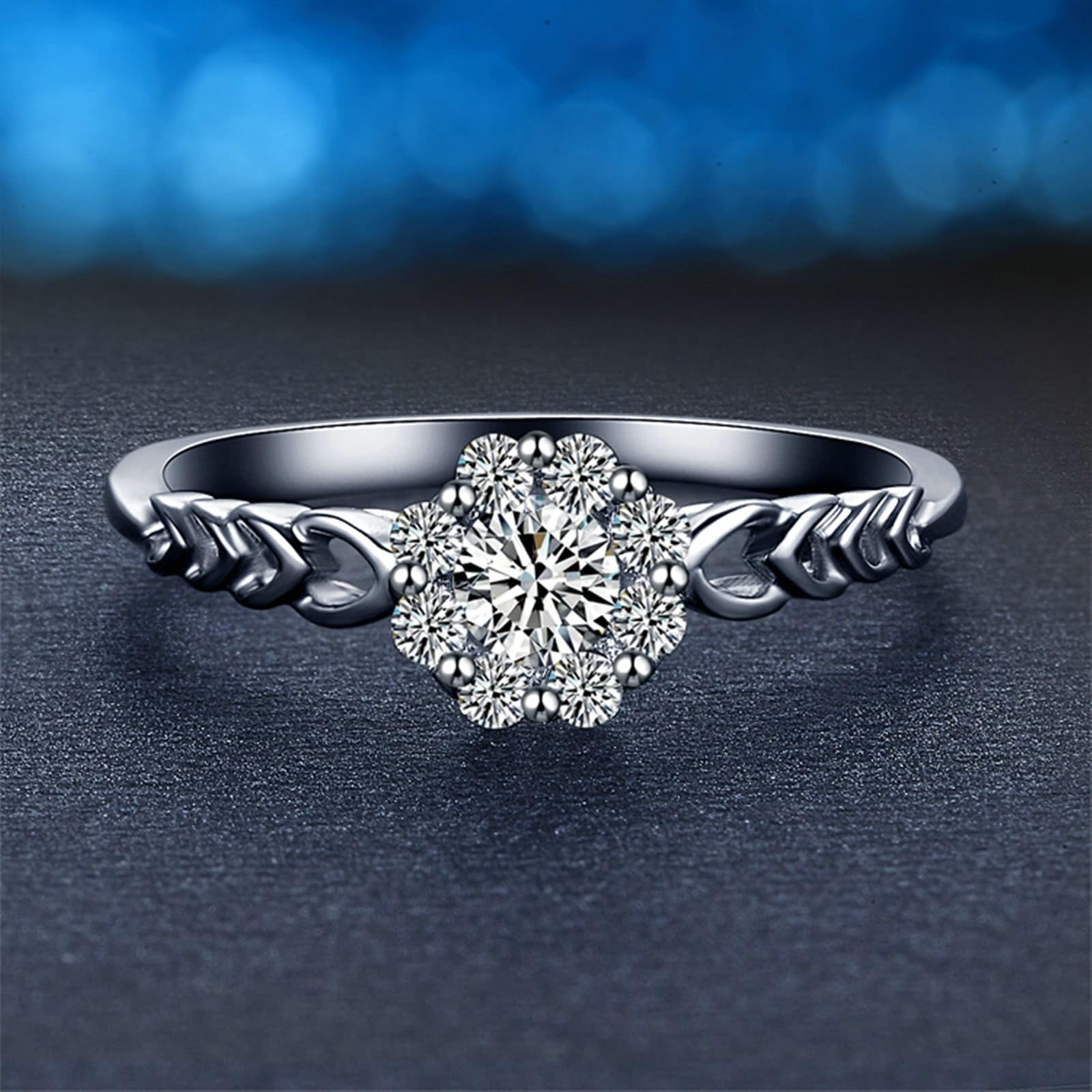 Anillo de graduación, anillo solitario de oro blanco de 18 quilates de 1 0,21 quilates VVS blanco redondo brillante cultivado en laboratorio, regalo para el día de San Valentín