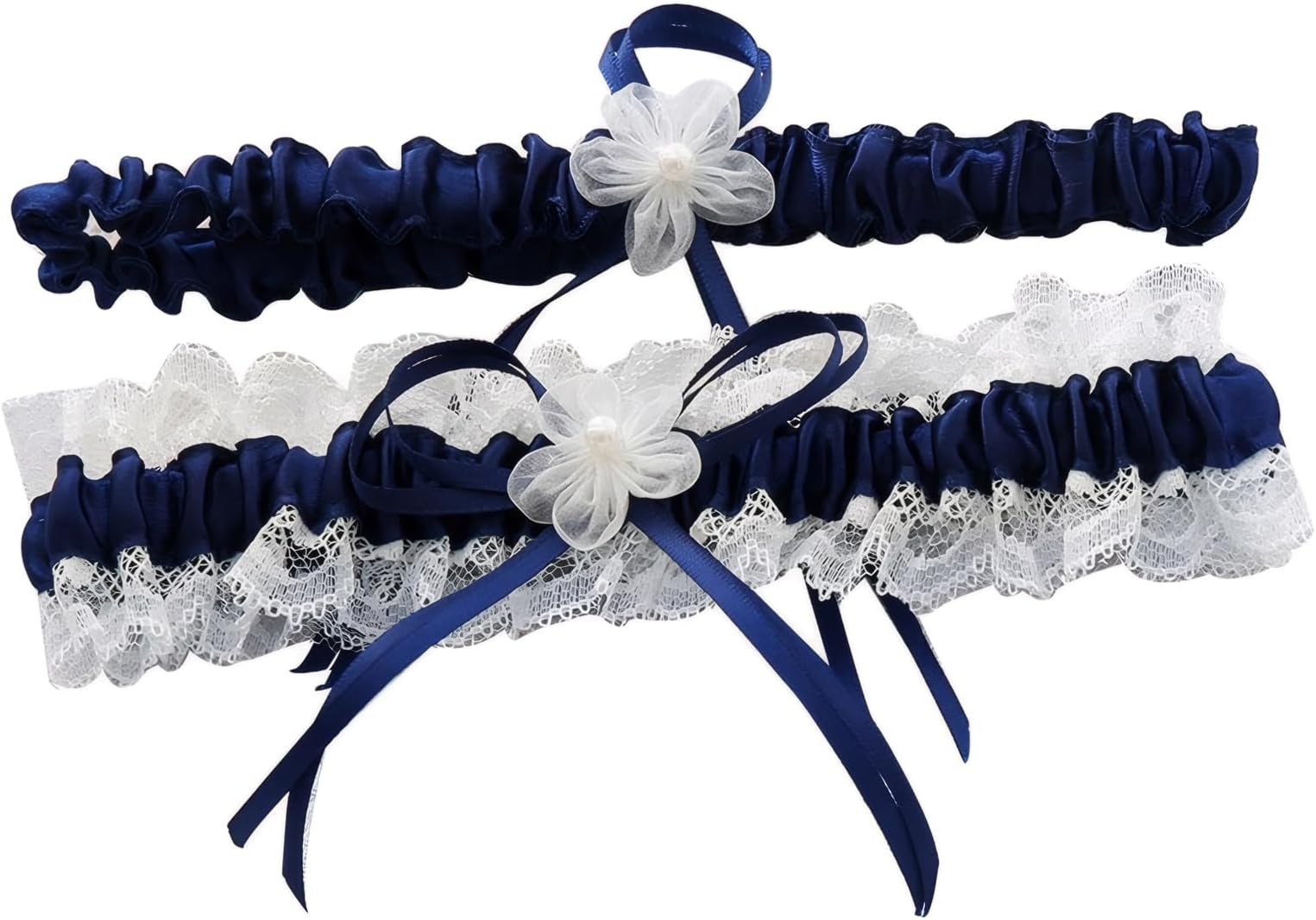 Wedding Garter for Bride Leg Ring Lingerie Ribbon Lace Satin Bow Plus Size Stretch Bridal Prom Legs Garter Set