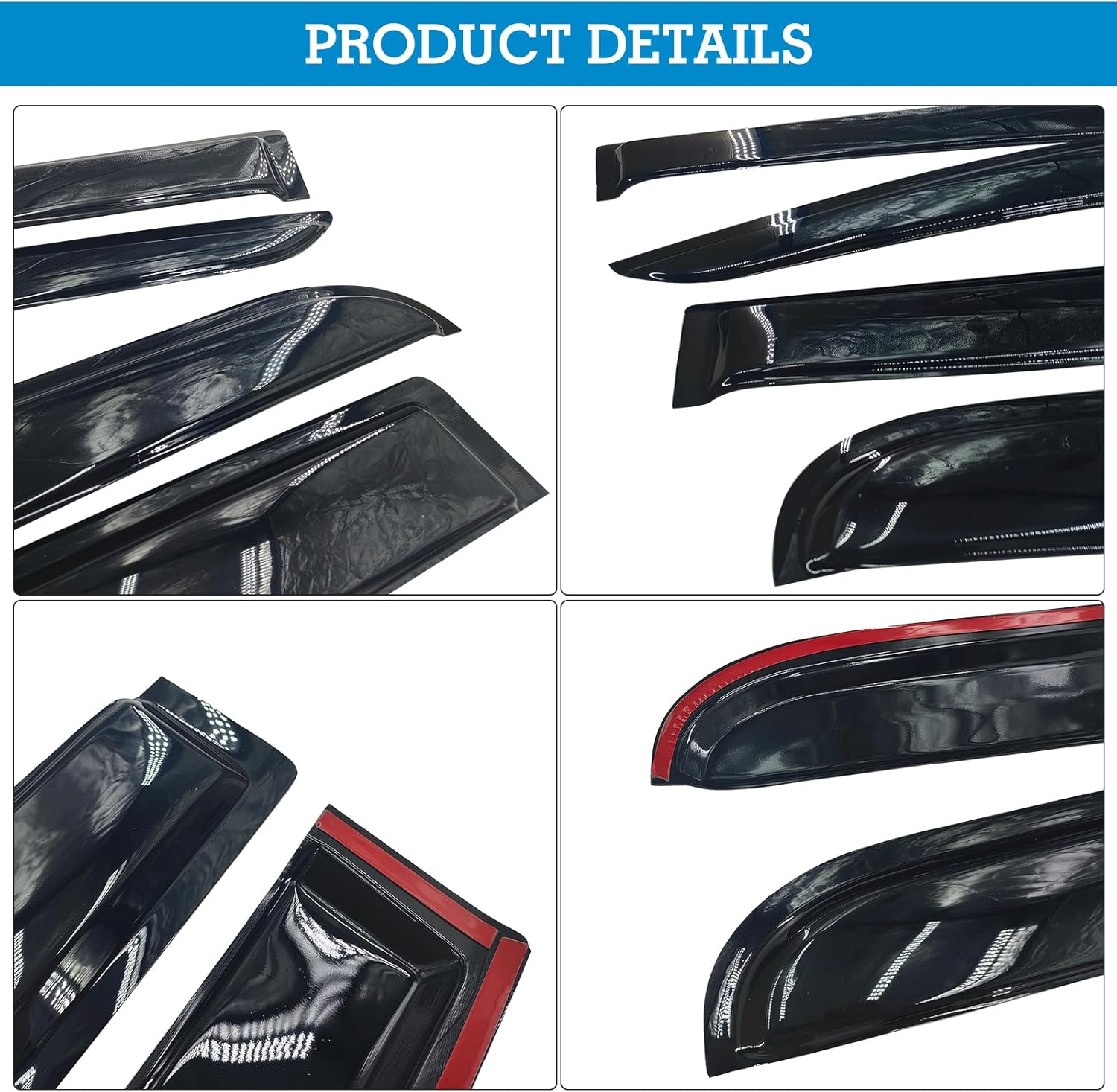 DYRDINSHOW Rain Guards for Tacoma Double Cab 2024 2025, 5 Seats Tacoma Vent Visor, Rain Guard Window Visors for Car Window, Window Wind Deflectors & Visors