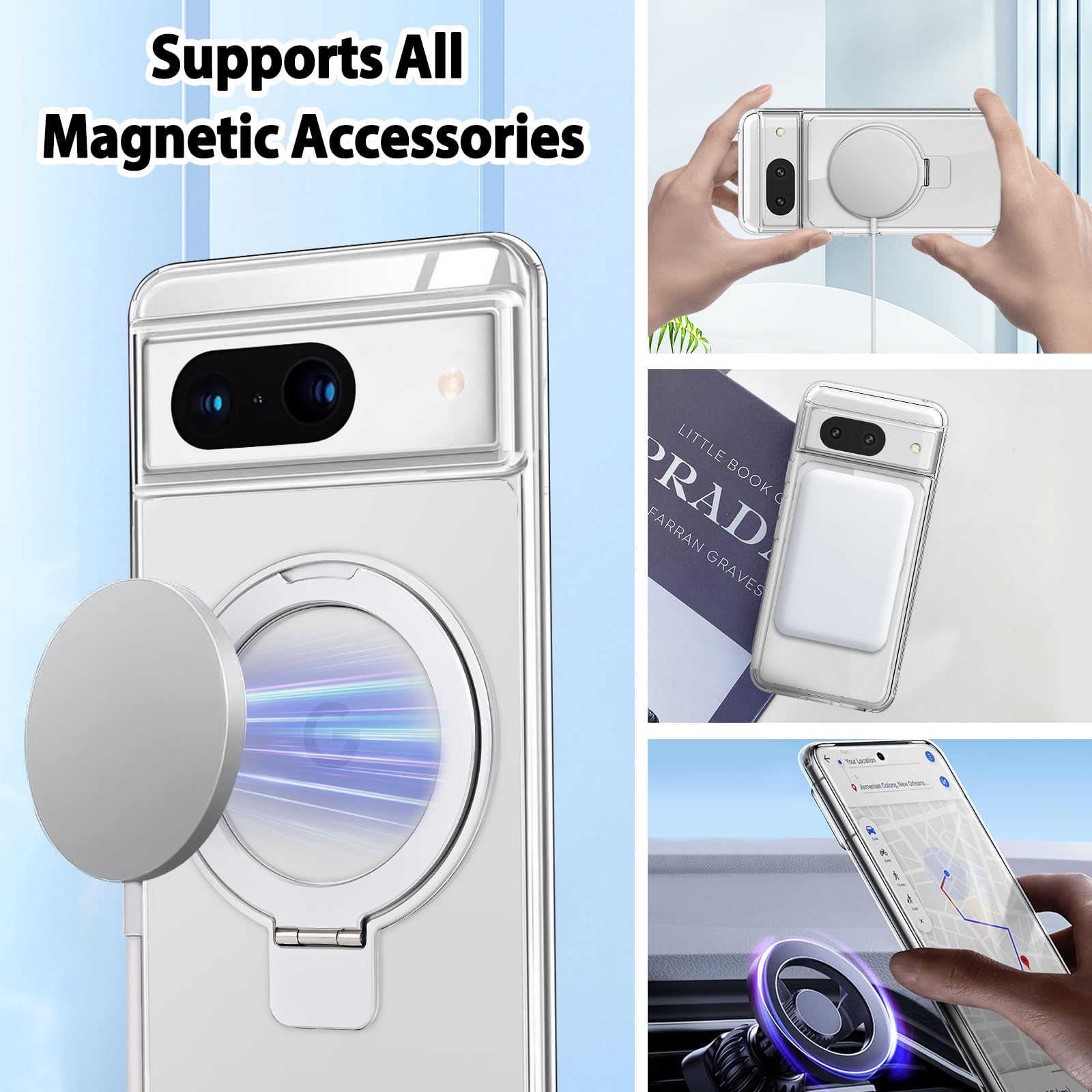 Custodia Trasparente Magnetica Resistente N52 Per Google Pixel 9A 9 Pro XL 8A 7A 8 7 6 Shell Magsafe Ricarica Wireless Cover Acrilica Ultrasottile - Foto 9