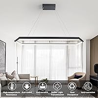 Vista 6 de Lámpara colgante LED negra, lámpara colgante LED regulable, isla de cocina, lámpara colgante ajustable de 6000 K para isla de cocina, dormitorio