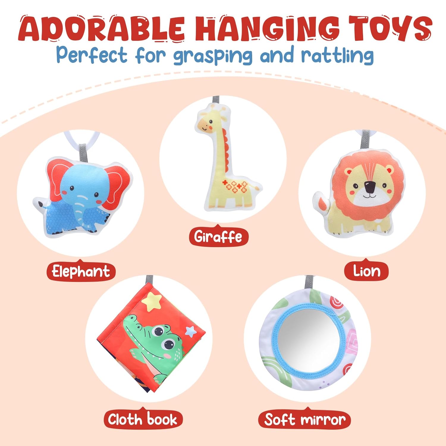 CUTE STONE Baby Play Gym & Tummy Time Mat with Lights and Sounds, Detachable Sensory Toys, Adjustable Volume Activity Play Mat for Infant Sensory & Motor Development, Newborn Gift - Image 3