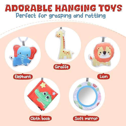 Miniatura 7 de CUTE STONE Tapete de juego para gimnasio y estera boca abajo con luces, sonidos y juguetes desmontables, gimnasio de actividad de volumen ajustable