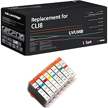 Compatible with Canon CLI8 Ink Cartridge Work for Canon PIXMA Pro 9000 Printers, with Chip, High Yield 800 Pages, High-Definition Printing 1 Set