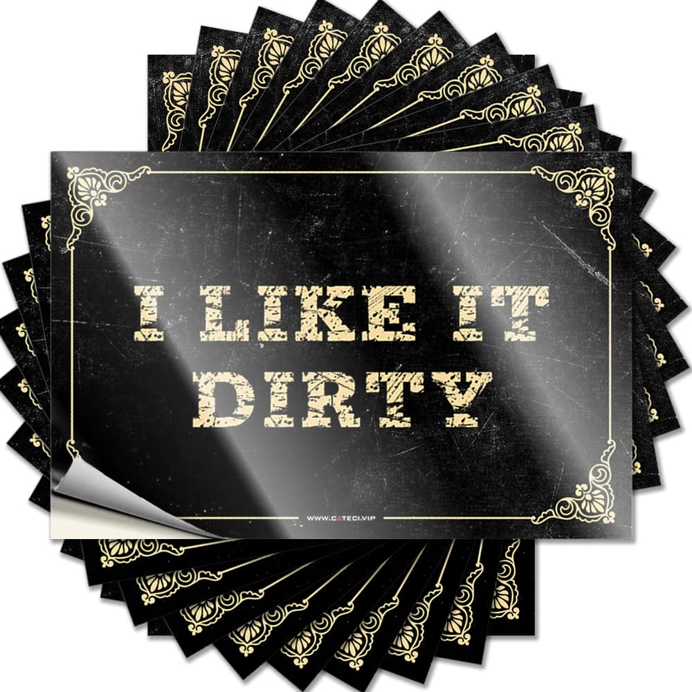 Bar Stuff Saying Durable Tumbler | I Like It Dirty Smiley Face Self Adhesive Sticker for Long DIY(12X18CM)