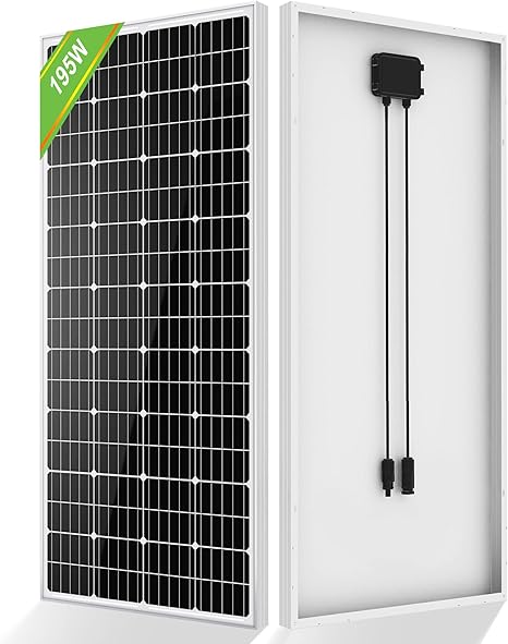Amazon Eco Worthy ソーラーパネル 195w 単結晶 12v 太陽光チャージ 超高効率 省エネルギー 大容量 小型 車 船舶 屋根 ベランダーに設置 災害対策 Diy 工具 ガーデン