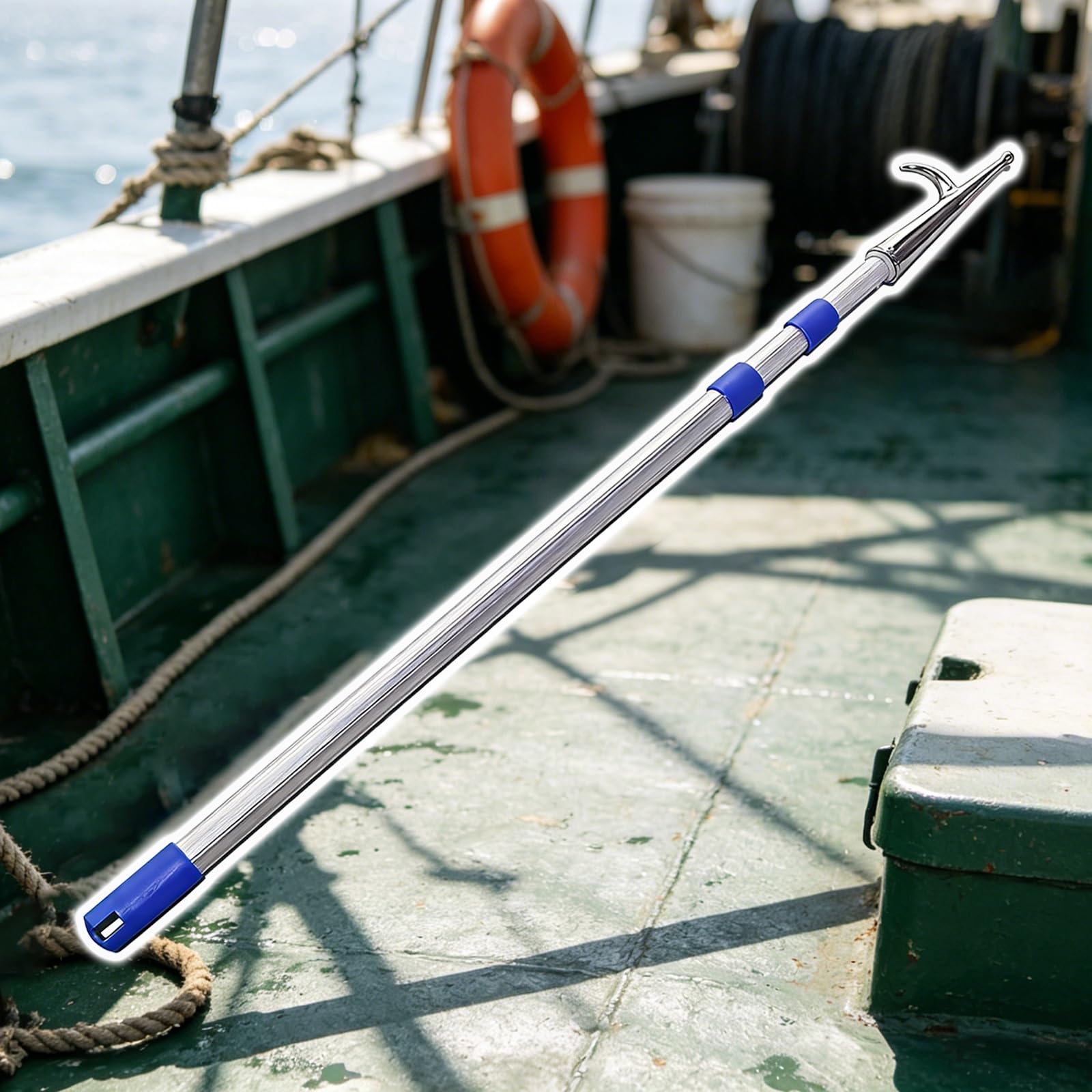 MLYAYE 10ft 13ft 16ft 20ft 23ft 26ft Telescopic Aluminum Pole Boat Hook for Reaching High Areas, Rust-Resistant Lightweight Decoy Retriever Rod for Mooring/Docking/Hanging(23ft/7m)
