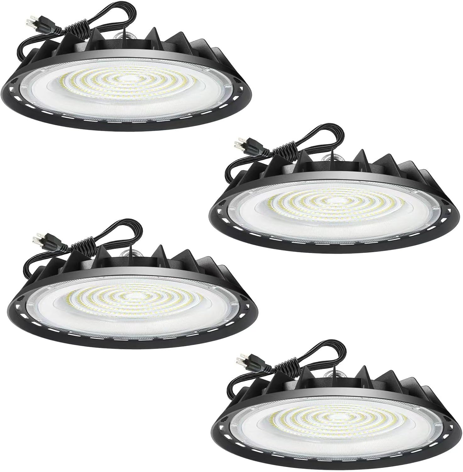 200 Watt High Bay LED Light 28000 Lumen ETL Listed 5000K Bright White, 800W HPS or MH Bulbs Equivalent, Industrial Warehouse Lamp Fixtures, AC 90-277V 4 Pack