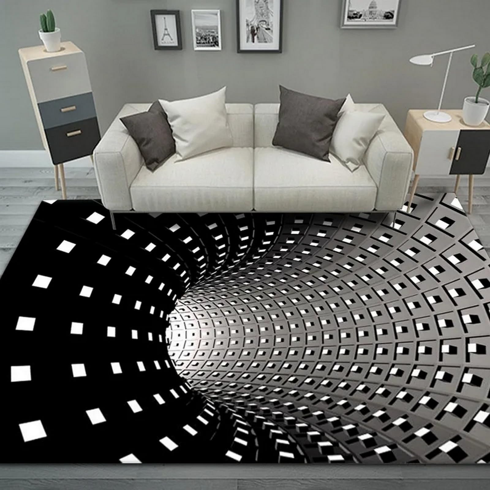 Tapis de sol en flanelle douce 120x160 pour sécuriser les parquets glissants avec style