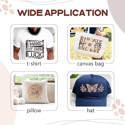 Miniatura 6 de Vinilo de transferencia de calor en tono de piel, 12 unidades de vinilo de transferencia de calor marrón Netural de 12 x 10 pulgadas, vinilo HTV