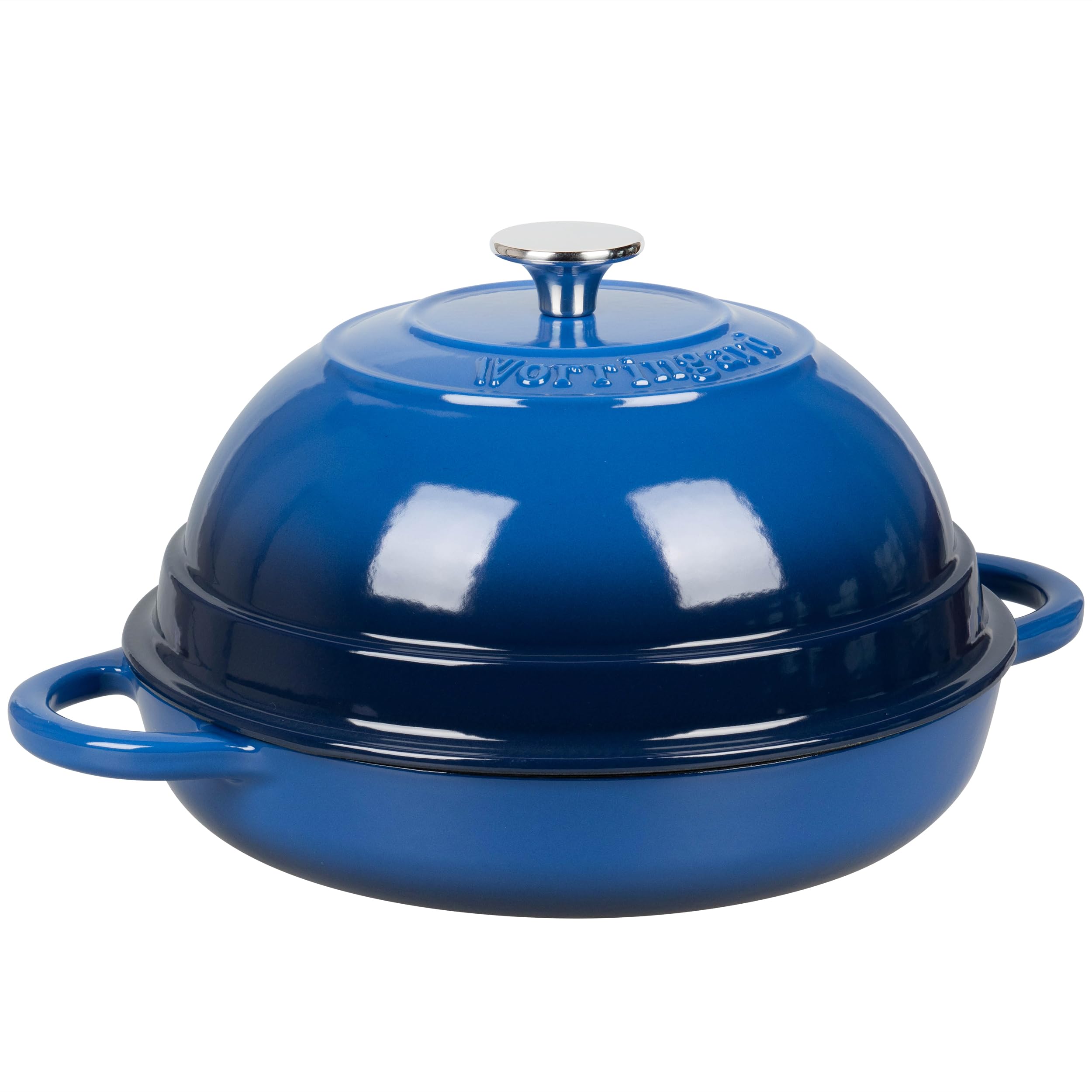 VORRINGARD Olla holandesa esmaltada de hierro fundido con tapa para hornear pan, horno de pan, 6 cuartos de galón, azul