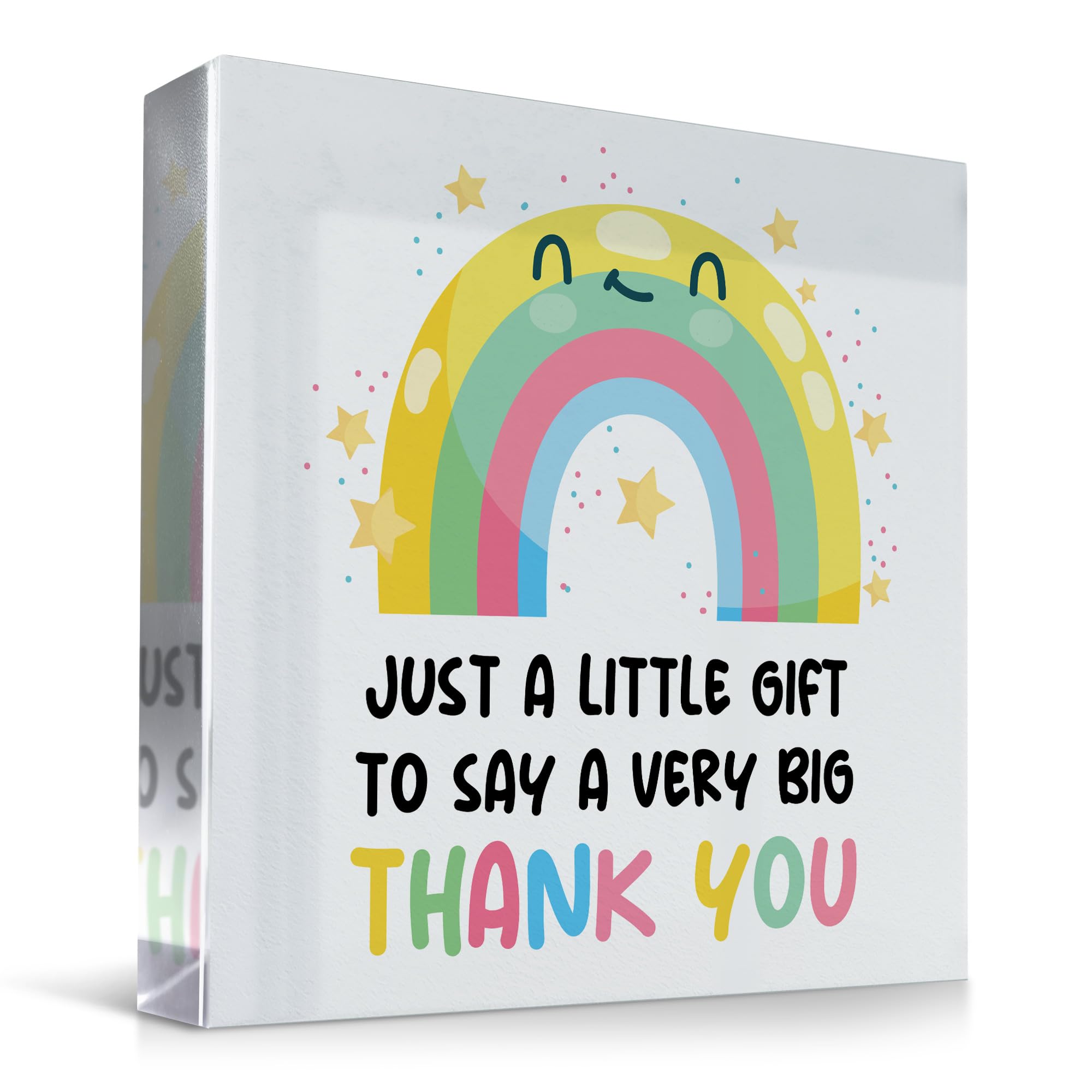 Red Ocean Just A Little Gift To Say A Very Big Thank You Gift For Teacher Friend Volunteer Nurse Doctor Teaching Assistant Acrylic Block Rainbow Gift For Him Her Men Women Special Keepsake