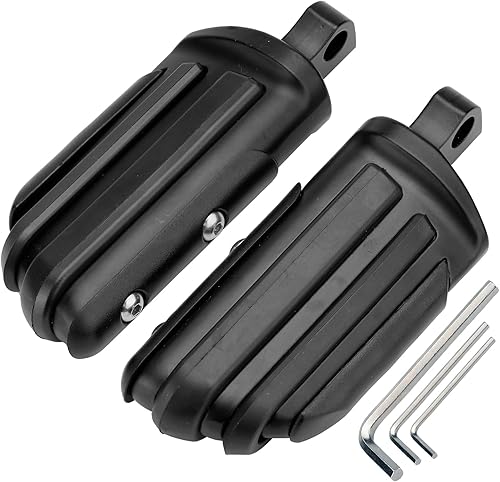 Miniatura 1 de Estriberas de carretera en ángulo de 1.25 pulgadas de largo para motocicleta, reposapiés ajustables con abrazaderas kit de soportes compatible con