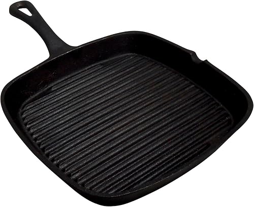King Kooker CISQS9S Pre-Seasoned Cast Iron Square Skillet, 9-Inch