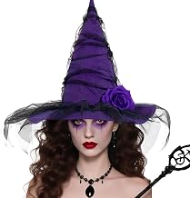 Sexy Witch Hat for Women with Veil and Roses Witch Costume Accessory Witch Costume Accessory Witch Costume Accessory Witch Accessory Halloween Carnival