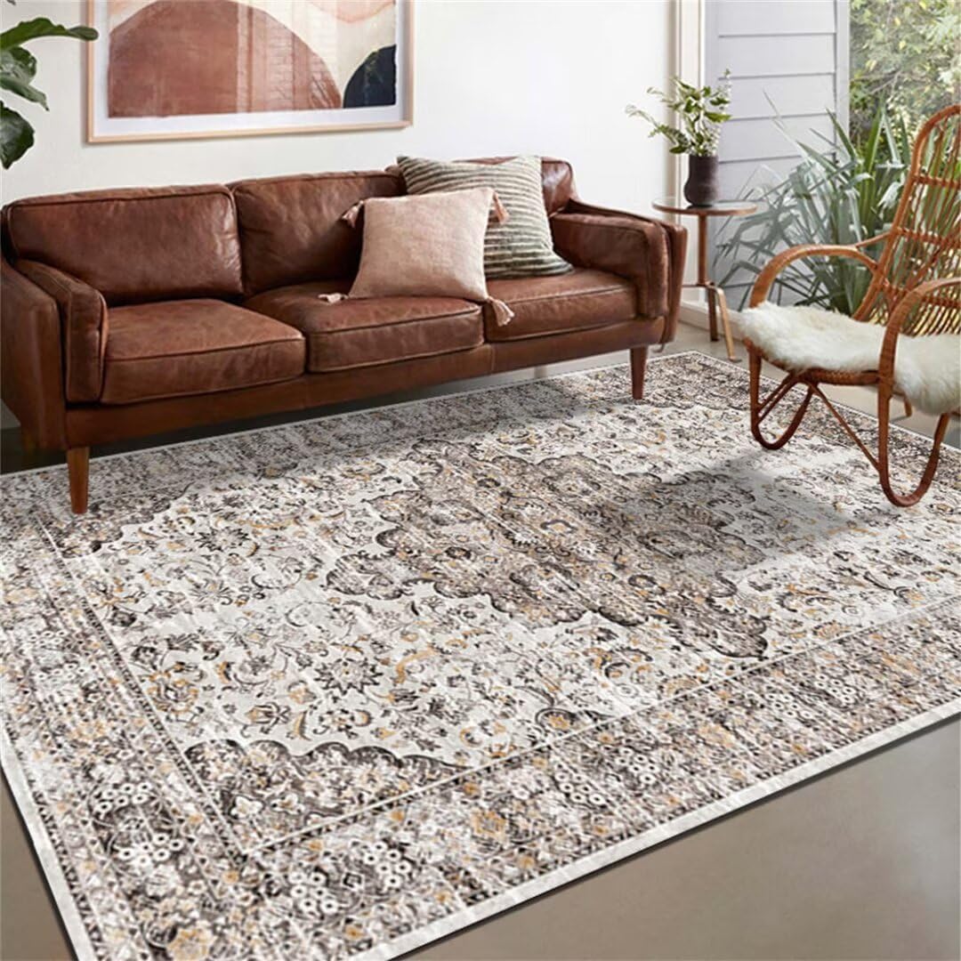 Deco chambre ado fille tapis gris 160x200 floral design