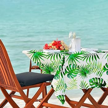 KP HOME Textil Feel Tropical Jungle PVC Wipe Clean Table Cloth Rectangle 300x140 Cm | 108x55 In - 10 Seats Wipeable Tablecloth - Waterproof Vinyl Oilcloth With Toucan Birds And Green Palm