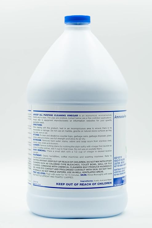 CPDI All-Purpose White Vinegar Cleaning Solution, 1 Gallon, Multi-Surface Cleaner for Hard Water Stains, Bathroom and Kitchen Surfaces, and Clothes, Effective Deodorizer
