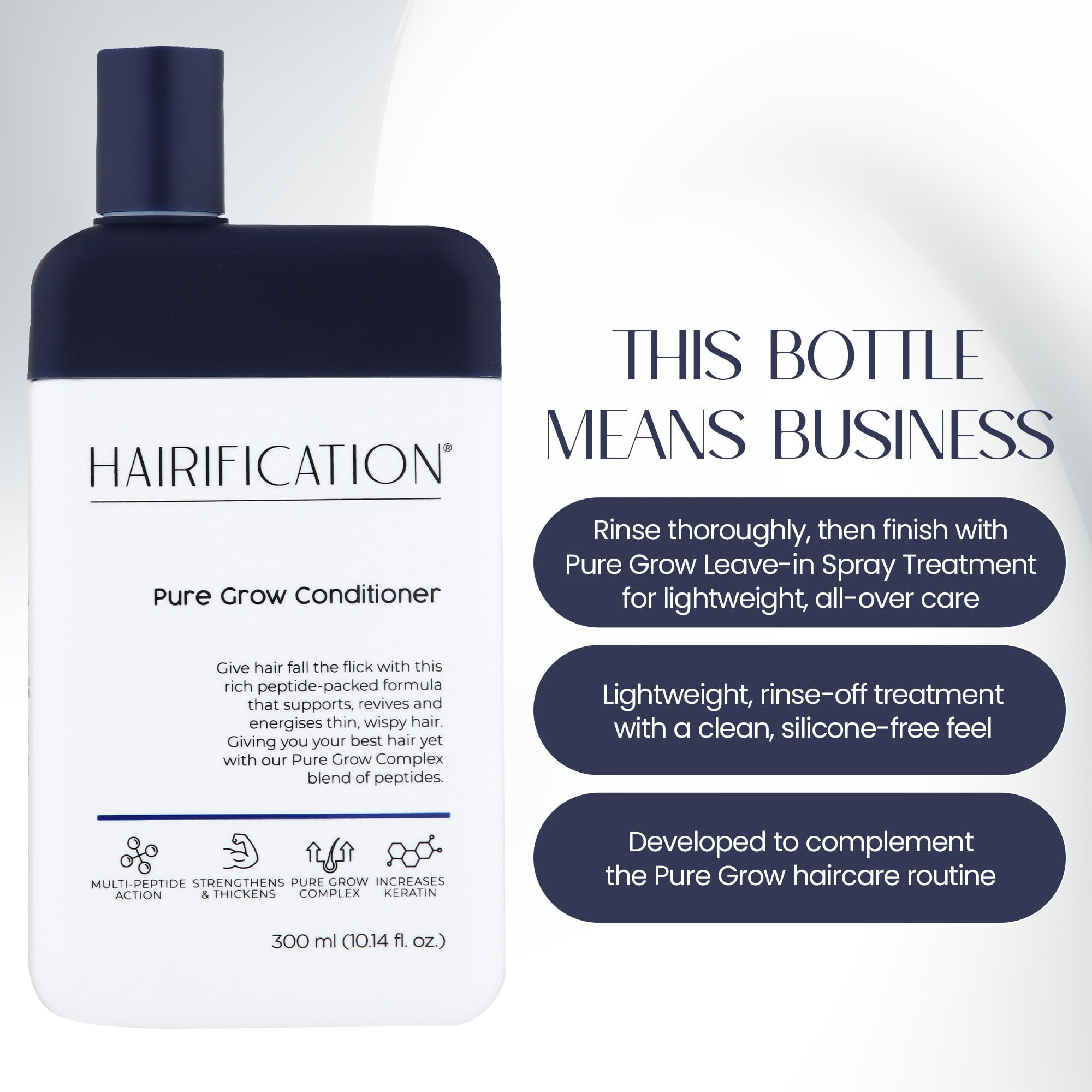 Pure Grow Conditioner per Capelli Sottili o Diradati, Favorisce Capelli dall’Aspetto più Sano e più Forti, 300ml