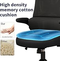Vista 6 de Silla ergonómica de oficina – Silla de escritorio con reposacabezas ajustable soporte lumbar silla de computadora – Silla cómoda de malla