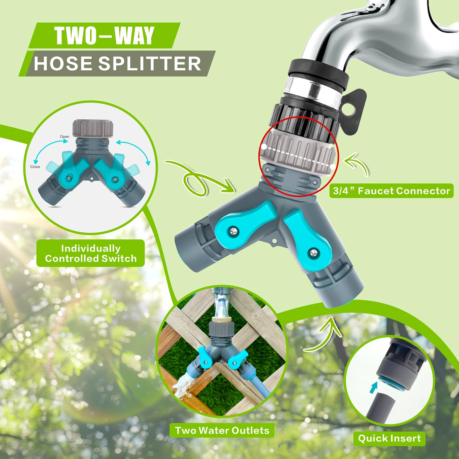 Sistema de riego por goteo de 99 pies, kit completo de riego automático por goteo con conector rápido, sistema de riego de jardín para plantas en maceta con tubo de riego de 12 mm y 6 mm, emisores