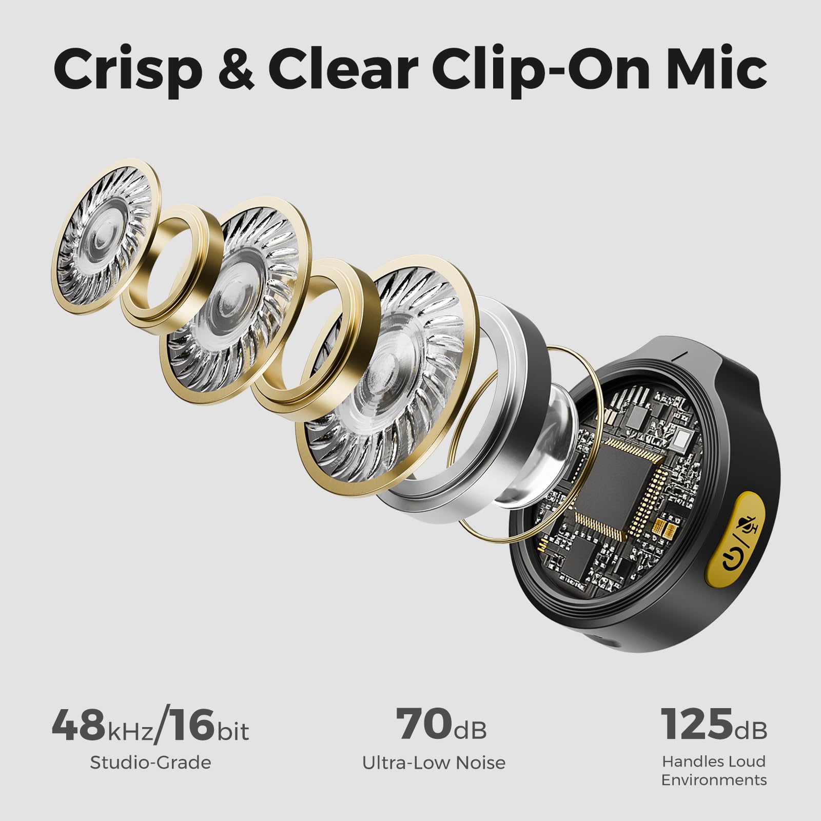 NearStream Microphone Cravate sans Fil pour iPhone, Android et PC, AWM25T | Réduction du bruit, jusqu'à 24 heures d'autonomie, connexion Lightning et USB-C Plug-and-Play