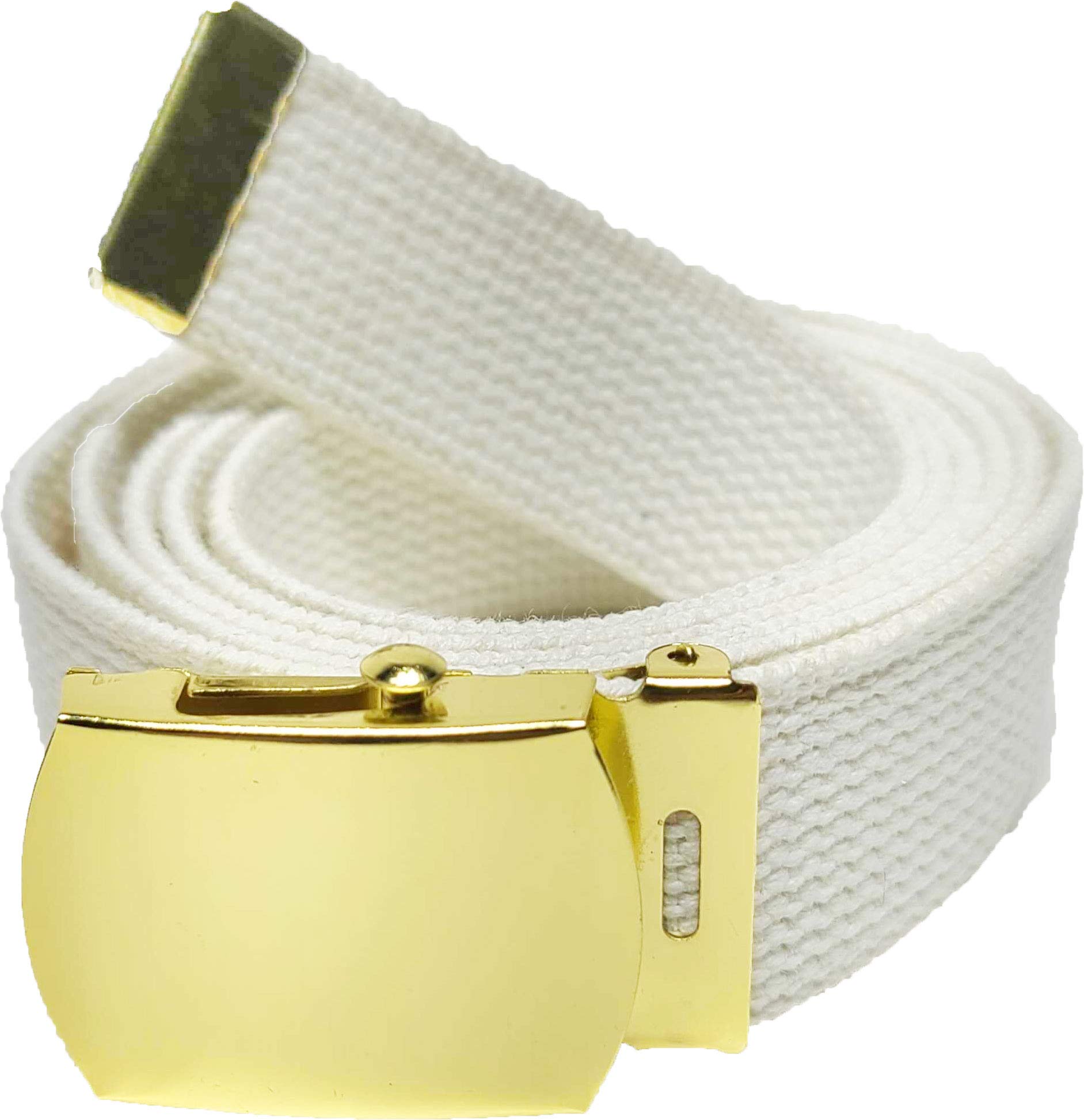 ARMYU Army Web Belt 100% Cotton Canvas Military Color Webbed Belts with Slider Buckle 54" Long
