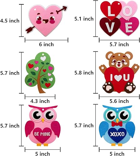 Miniatura 4 de M1NTP1US  Kit de manualidades para el día de San Valentín  Búhos de oso corazón  Manualidades de San Valentín para regalos de niños actividades en